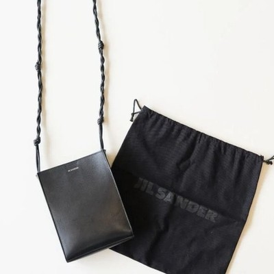 JIL SANDER Tangle Small Leather Crossbody Shoulder Bag Black w/ Dust Bag Auth