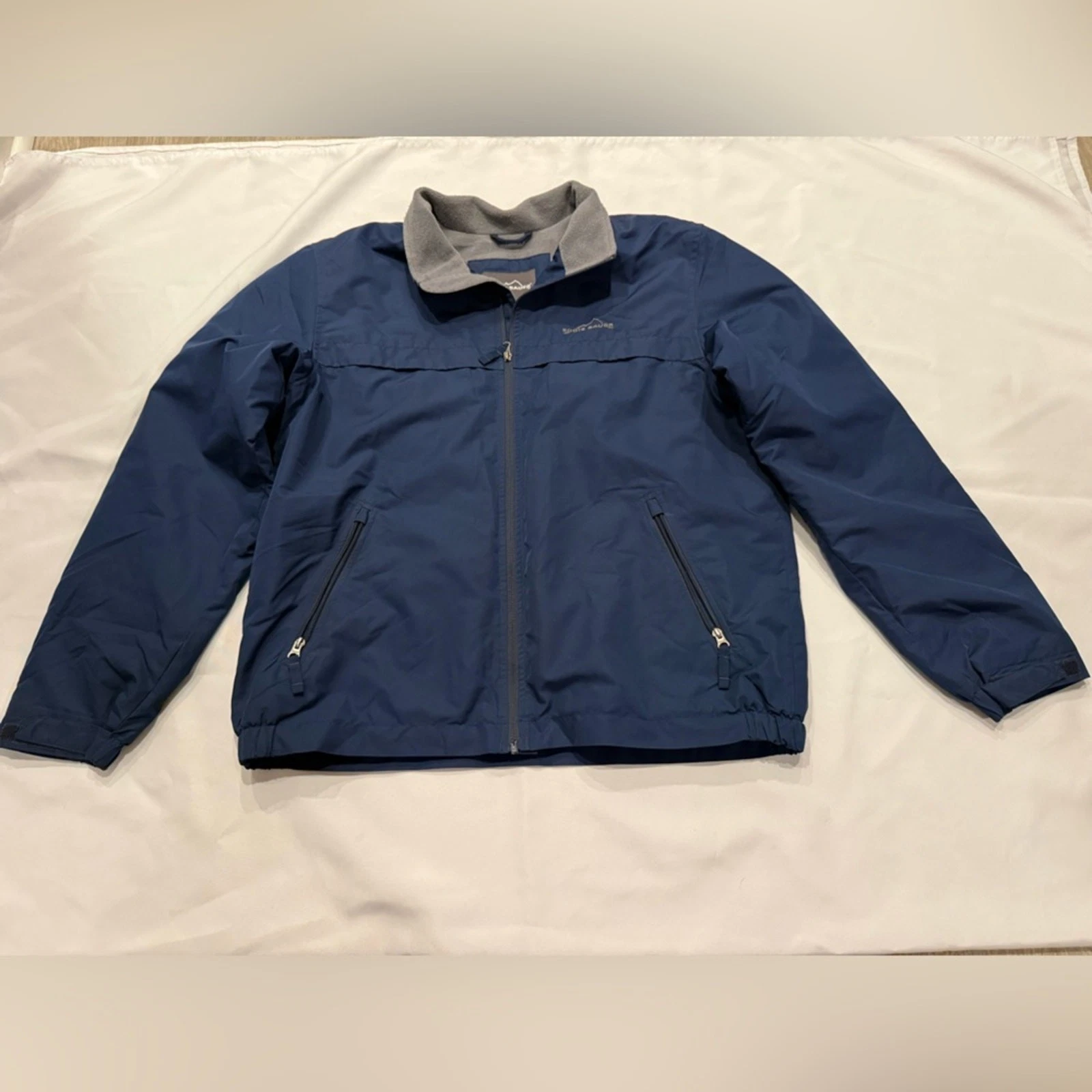 Eddie Bauer Men’s Large Navy Soft-Shell Jacket | Fleece Lined Windbreaker