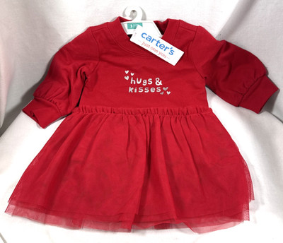 NEW JUST ONE YOU CARTER S HUGS & KISSES VALENTINE S DAY RED DRESS 3 MONTH