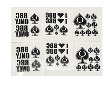 6 Sheet Temporary Tattoo Set Qos, BBC ONLY, I Love BBC 38 Total Tattoos Queen