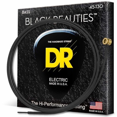 DR Strings Black Beauties Electric Bass Guitar Strings .045~.130 Medium~Heavy
