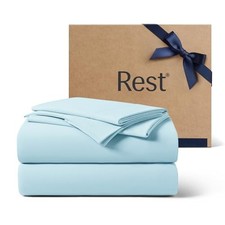 Evercool Cooling Sheet Set Size, Breathable Bed Sheets Cali King Light Blue