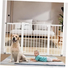  29-55 Inch Extra Wide Baby/Dog Gate, Metal Auto 30"Tall 29"-55" Wide White