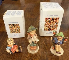 HUMMEL GOEBEL SET OF 3 CHILD FIGURINES & BOX ACCORDION APPLE TREE BOY LOST SHEEP