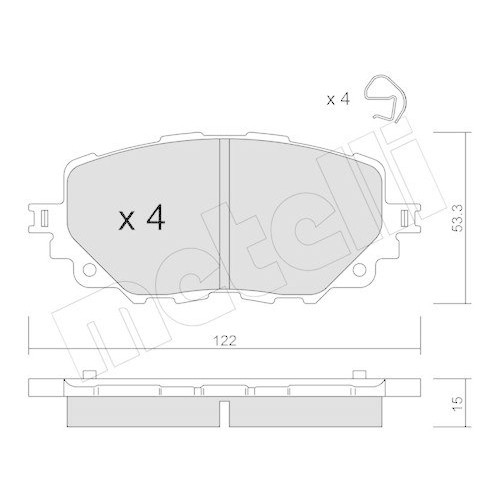 Plaquettes de frein Metelli 22-1086-0 pour stopper les vibrations au freinage sur Mazda