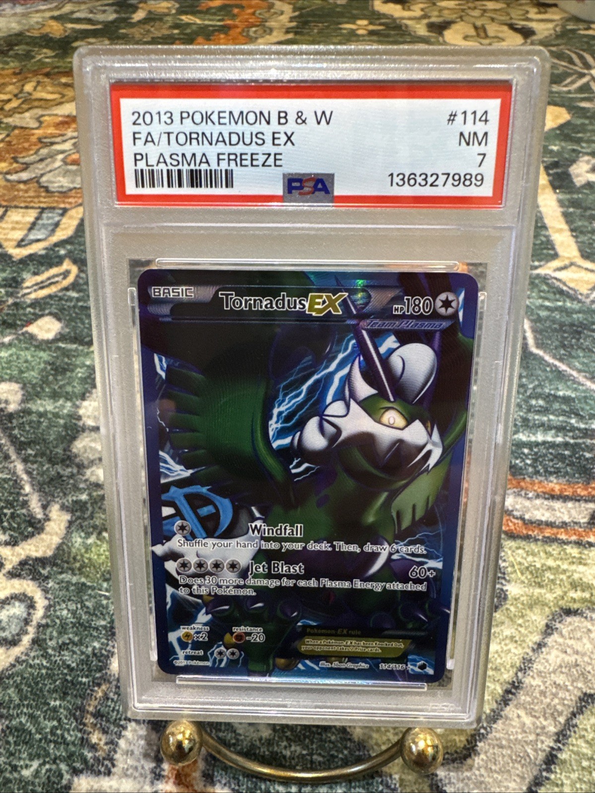 2013 POKEMON PLASMA FREEZE TORNADUS EX #114 ULTRA RARE PSA 7 NM #136327989