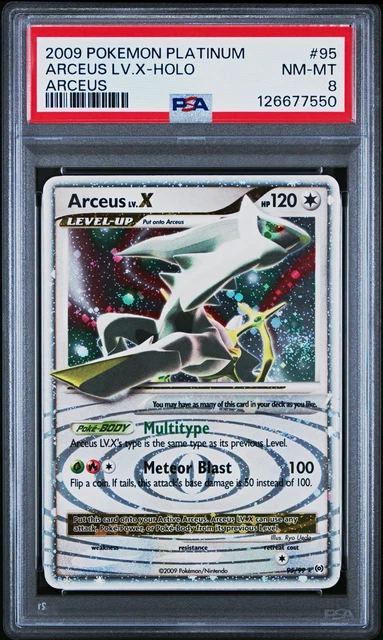 Arceus LV.X Holo Ultra Rare 95/99 Arceus 2009 PSA 8 Pokémon TCG LOP POP