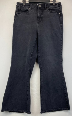 Ann Taylor Loft Jeans - Womens Size 30/10 - Black - Kick Crop - Raw Hem (3431)