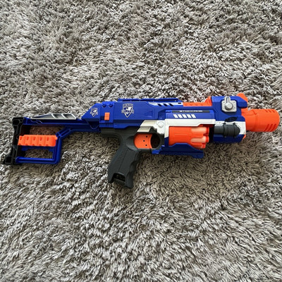 NERF N-Strike Elite Dartblaster Automatic, Blau/Orange/Schwarz/Weiß
