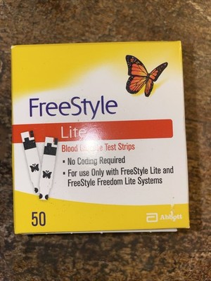 Freestyle Lite Blood Glucose Diabetic Test Strips EXP 8/31/26 50 Count 2 Boxes