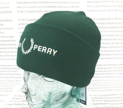 FRED PERRY 3in1 Fold-Up Beanie Mütze Herren Feinripp 2-lagig Mütze 3 Farben Neu mit Etikett
