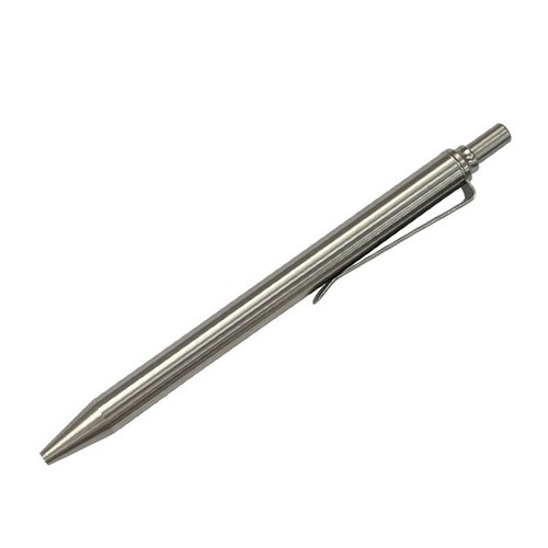 Handmade Steel Pocket Ball Pen Signature Pen EDC Auto-press Metal Pen G2 Refill - Picture 7 of 7