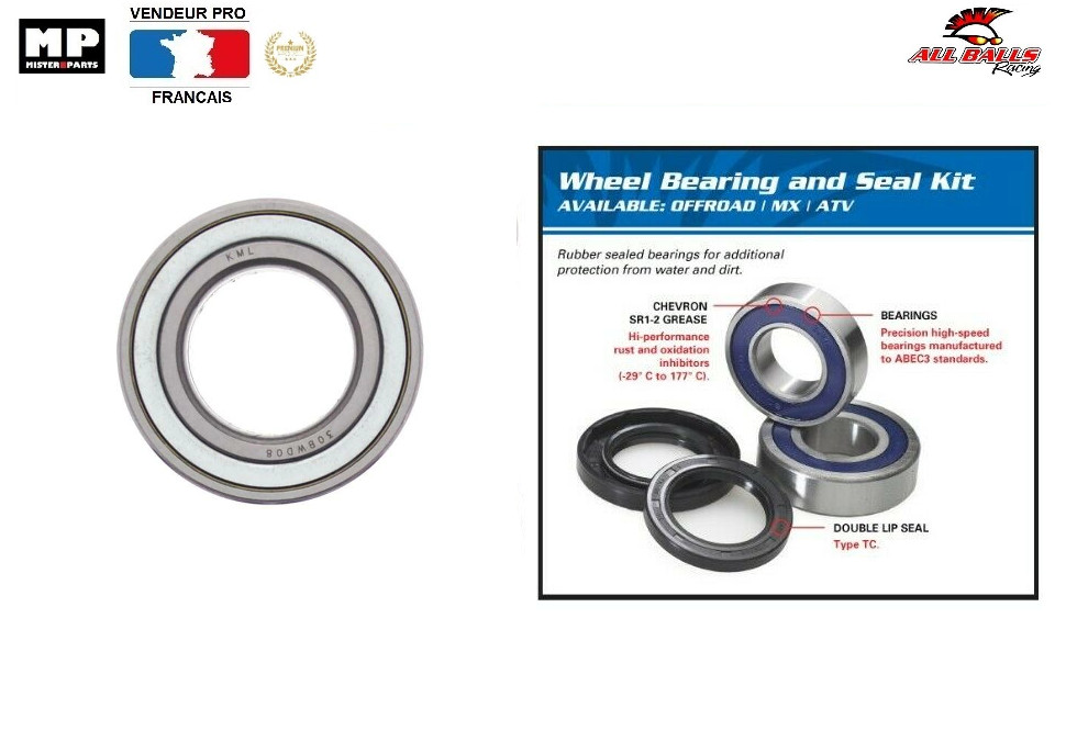 Roulement de roue avant 25-1497 All Balls KAWASAKI KVF650 PRAIRIE quad 4x4
