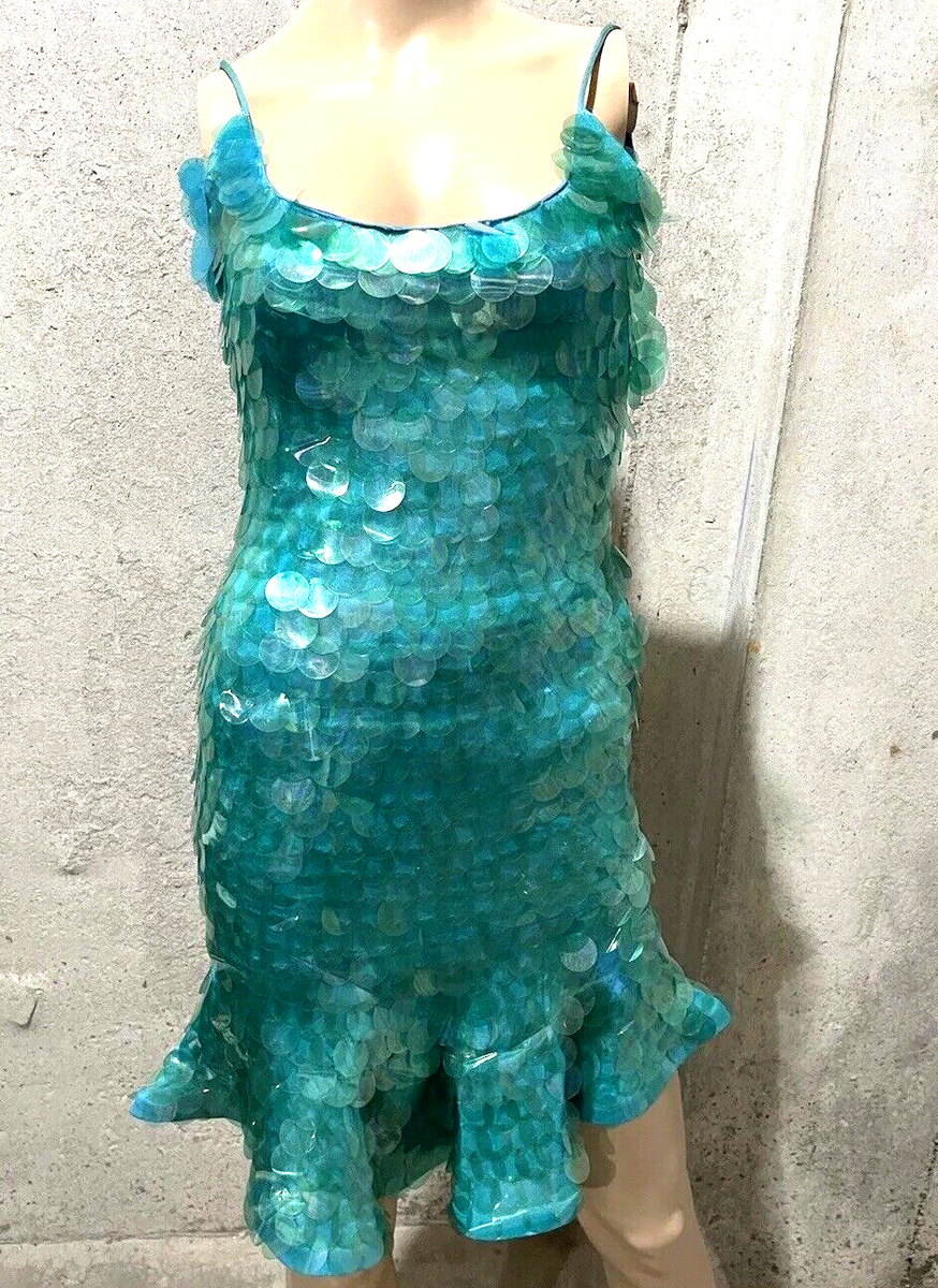 green paillette dress CD Greene Vintage Sequin Embroidered Cocktail US 2 4 Small prohibition costumes