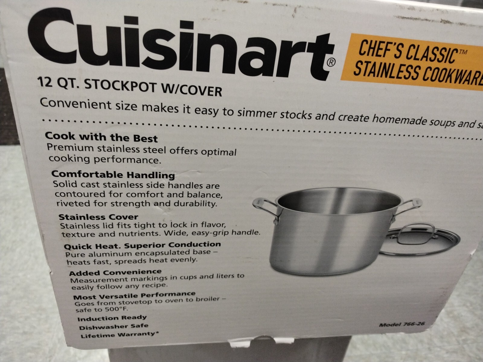 Cuisinart Chef's Classic Stainless Cookware 12 Qt. Stockpot With Lid