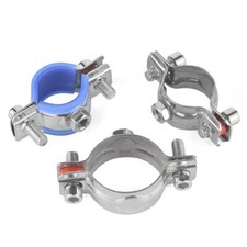 Stainless Steel Clips 304 Water Pipe Clamp With Rubber sleeve-8mm To 168mm