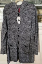 Gitano Hoodie Sweater Woman Plus 22/24 Button Down Long Sleeve Acrylic Knit