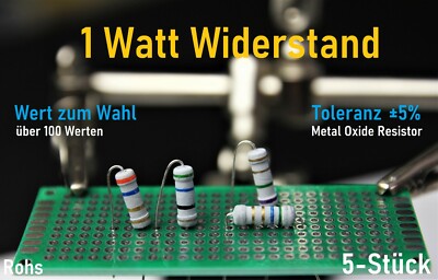 1 Watt Widerstand 1Ohm - 2.4MOhm 1W Metal Oxide Resistor Ohm kOhm mOhm 5X