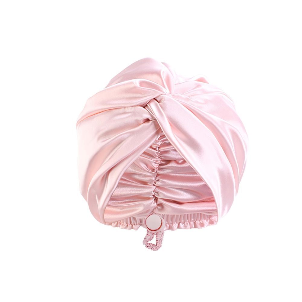 Double-layer Silky Satin Bonnet Elastic Hair Cap Soft Silk Hair