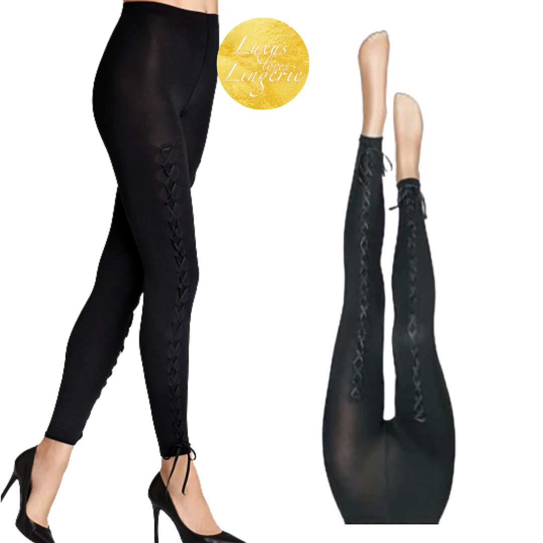 Criss Cross Leggings By Wolford S Small Black with Lacing eBay