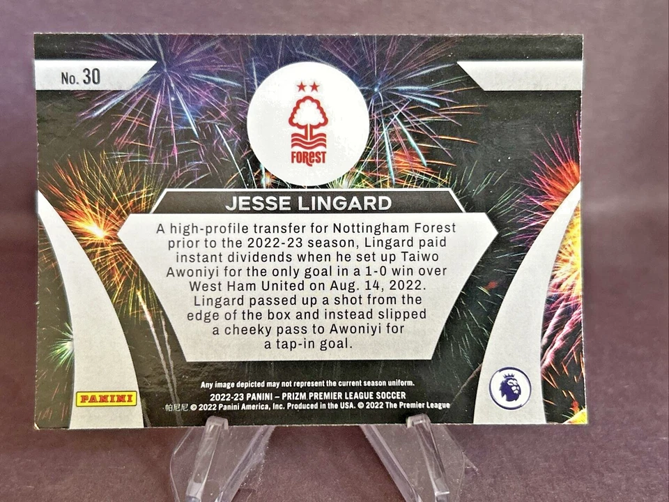 2022-23 Panini Prizm Premier League - Jesse Lingard #30 - Fireworks - Image 2 of 2