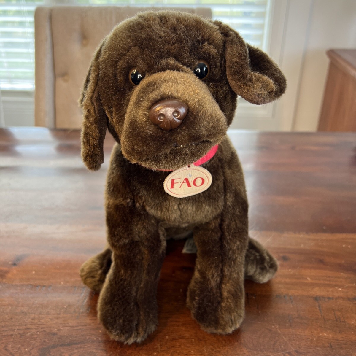 FAO Schwarz Chocolate Labrador Puppy Dog 14” Plush Retriever NICE