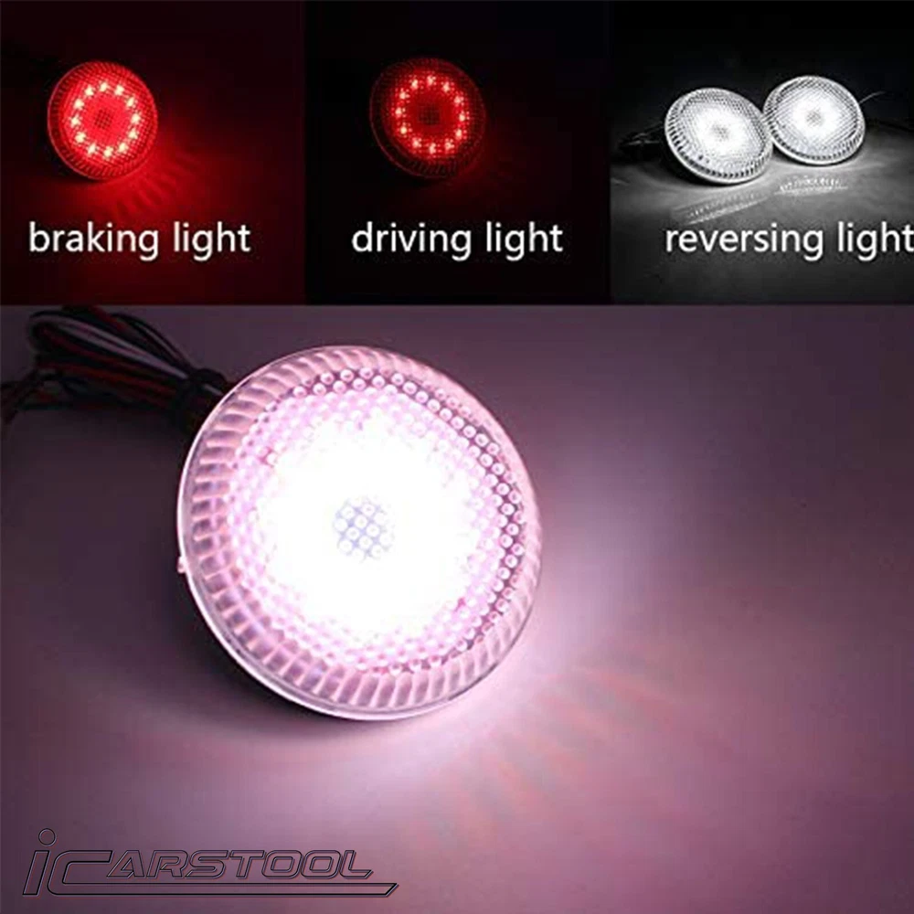 2x Clear Lens 24-SMD LED Rear Bumper Reflector Tail Brake Backup Lights fog Lamp For Toyota Corolla OEM#8191002040,81910-02040,TO2830104,6982751716192