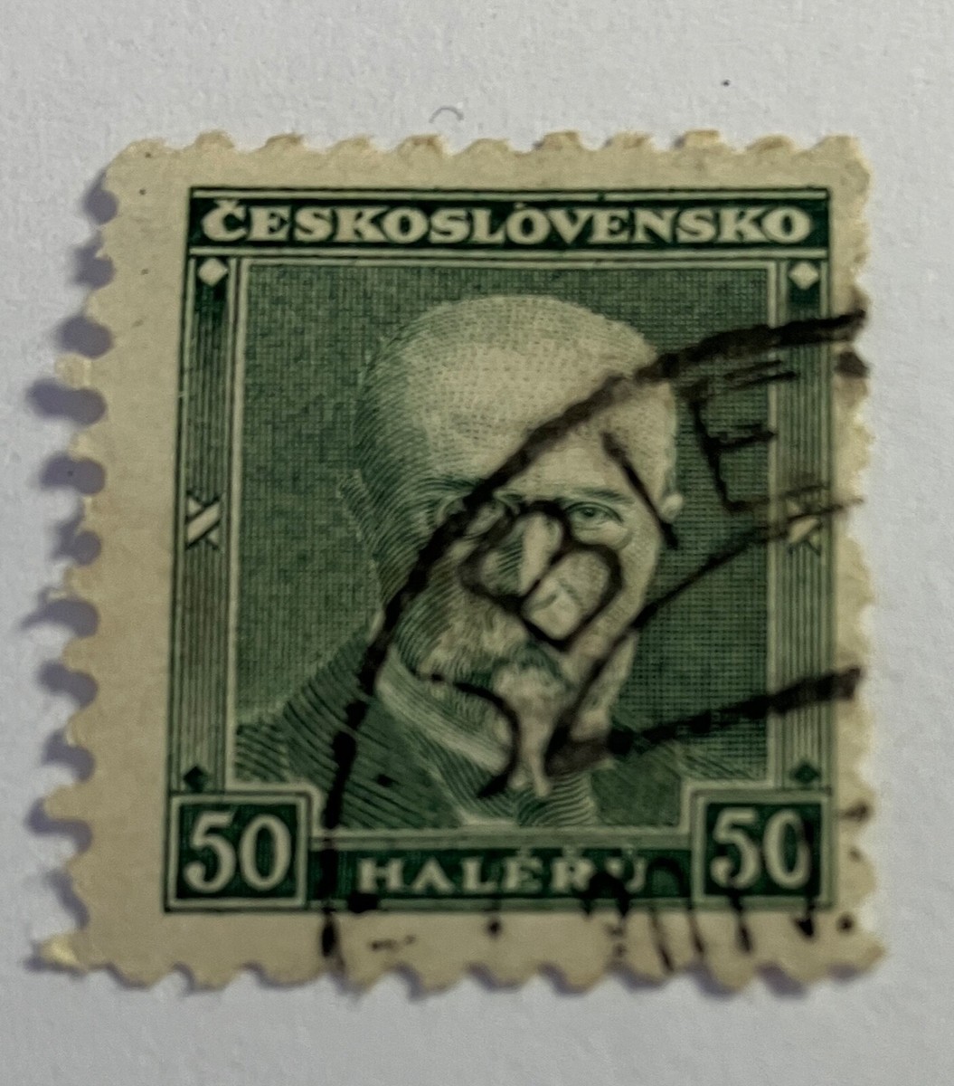 CESKOSLOVENSKO 50 HALERU GREEN USED STAMP | eBay display picture 1