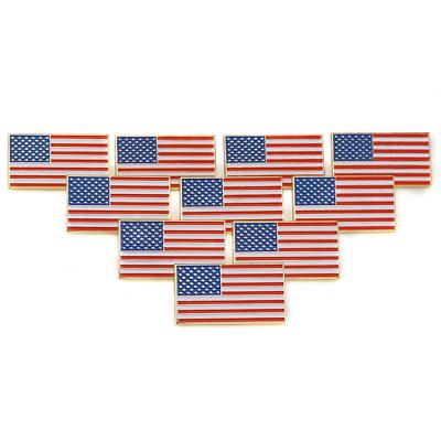10× Exquisite American Flag Pin-The Stars and Stripes Flag Lapel Pin Made in USA
