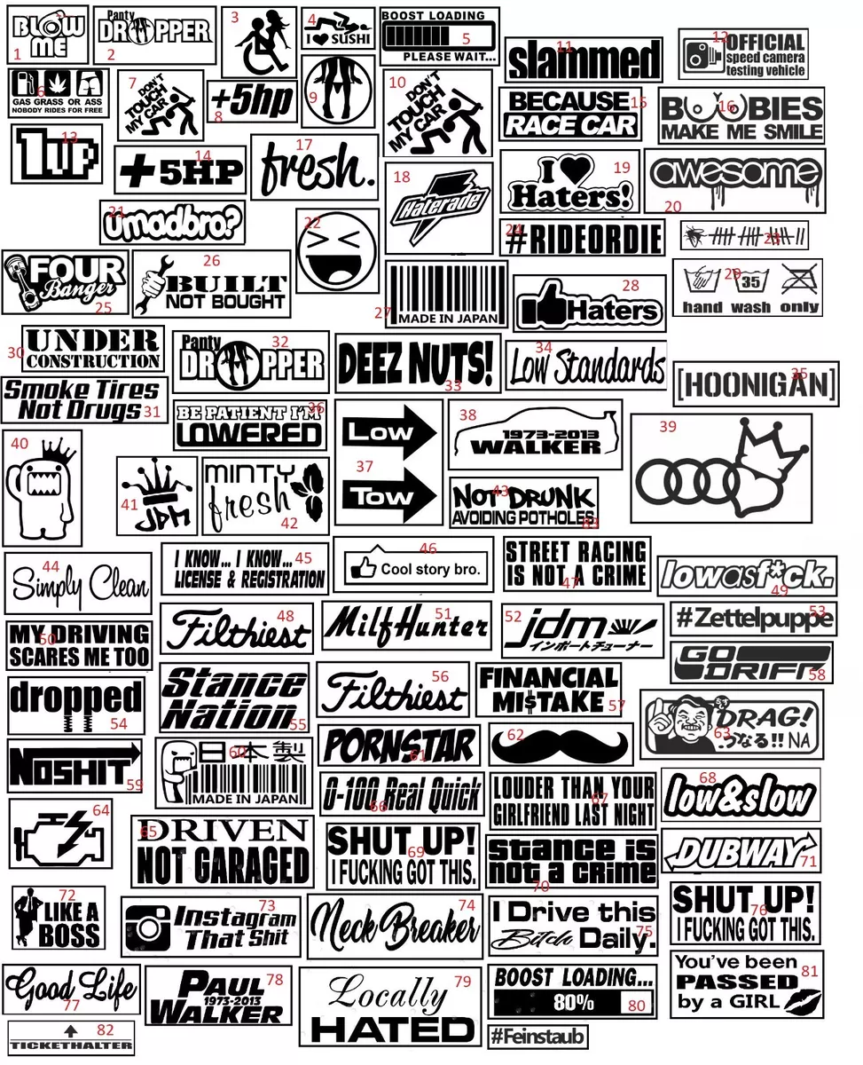 5 Stickers JDM Set Car Stickers Tuning Sticker OEM Hoonigan Static Blow  Decal