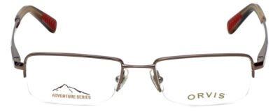 Orvis Designer Metal Reading Glasses Hero in Brown Horn Marble Semi-Rimless 49mm