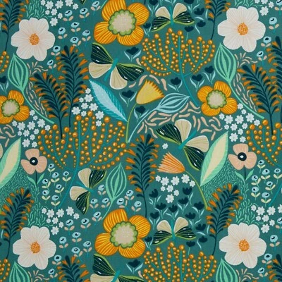 Stoff Baumwolle beschichtet, Swafing, Leona, Schmetterlinge, Petrol, 150 cm