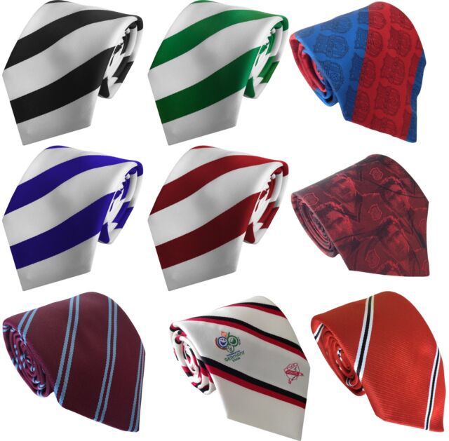 Football Club Striped Mens Tie Team FC and Cup Final Football Club Striped Mens Tie Team FC and Cup Final