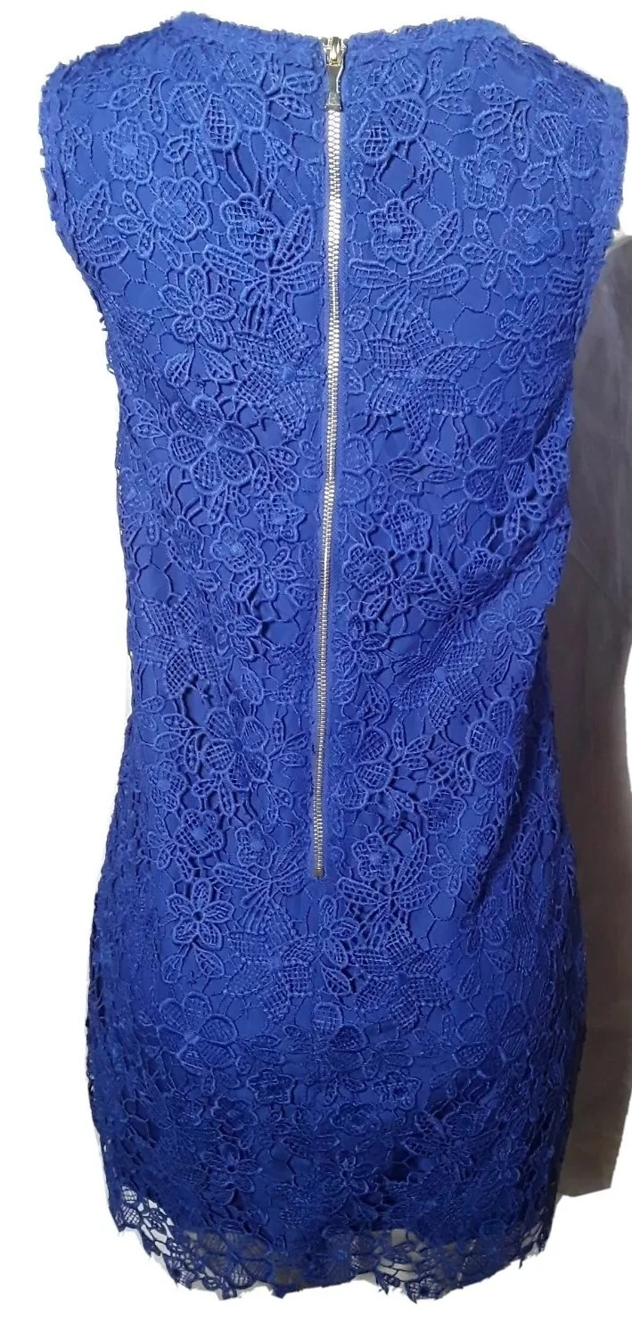 Abito in pizzo blu senza maniche Kate Spade per ragazze taglia 14 sovrapposizione giovanile formale