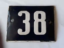 VINTAGE WWII peryod Small nice Blue Enamel Sing door number number 38
