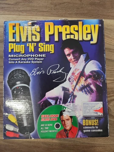 Elvis Presley Emerson Plug N Sing Karaoke Microphone 2 DVD Musicals NEW!
