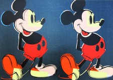 Andy Warhol Mickey Mouse Unsigned 1981 Screenprint + Diamond Dust 30-1/2 x 43