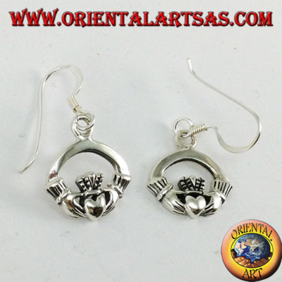 Claddagh - Orecchini a cerchio celtico in argento Sterling 925