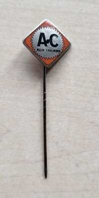 Vintage Emaille Allis Chalmers Milwaukee Traktor Logo Pin Anstecker