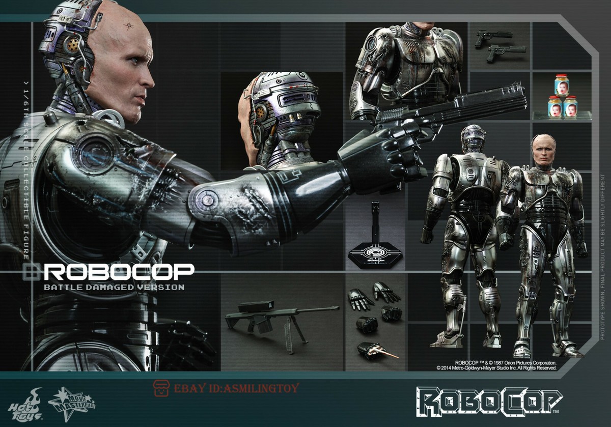 1/6 Hottoys Mms265 Robocop Alex Murphy Battle Damaged 1/6 Hottoys Mms265 Robocop Alex Murphy Battle Damaged