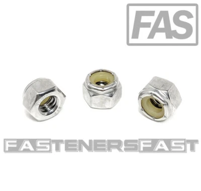 FAS (25) 1/4-20 Stainless Steel Nylon Insert Lock Nuts - 316 Marine Grade Stainless