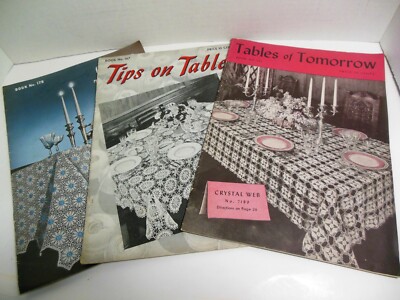 TABLECLOTHS Vintage 3 Thread Crochet Pattern Book LOT 1939 135 1941 167 1942 175