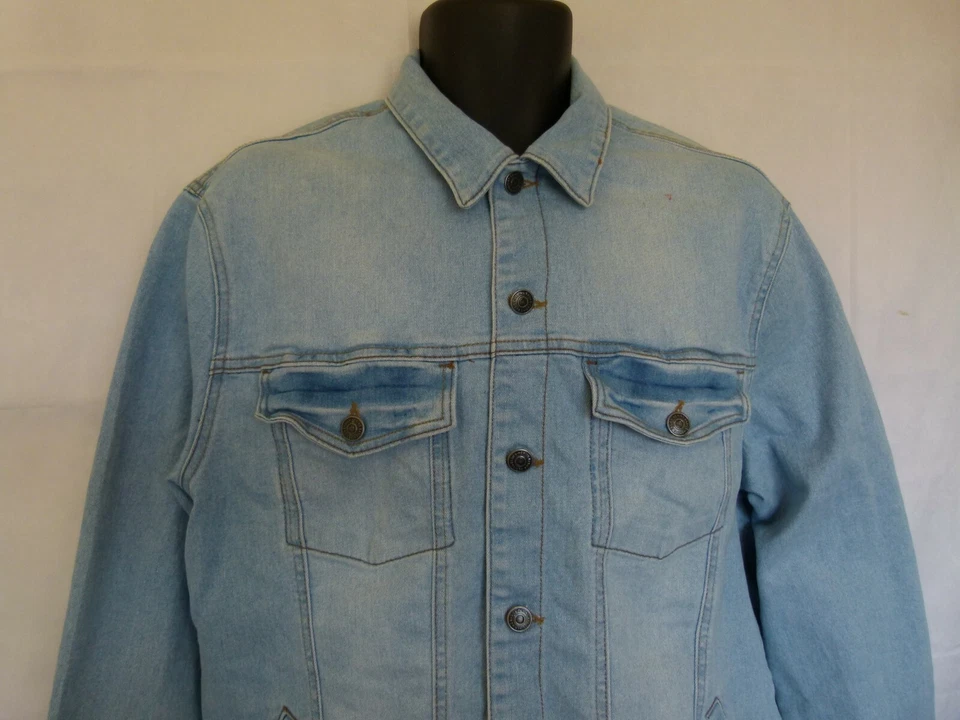 Pantalones de mezclilla Basics Hering para hombre chaqueta botones delanteros mezcla de algodón bolsillos azul talla XL Foto 2 de 4