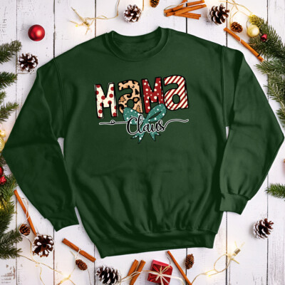 Personalisierter Damen Mama Claus Weihnachtspullover Sweatshirts #MC
