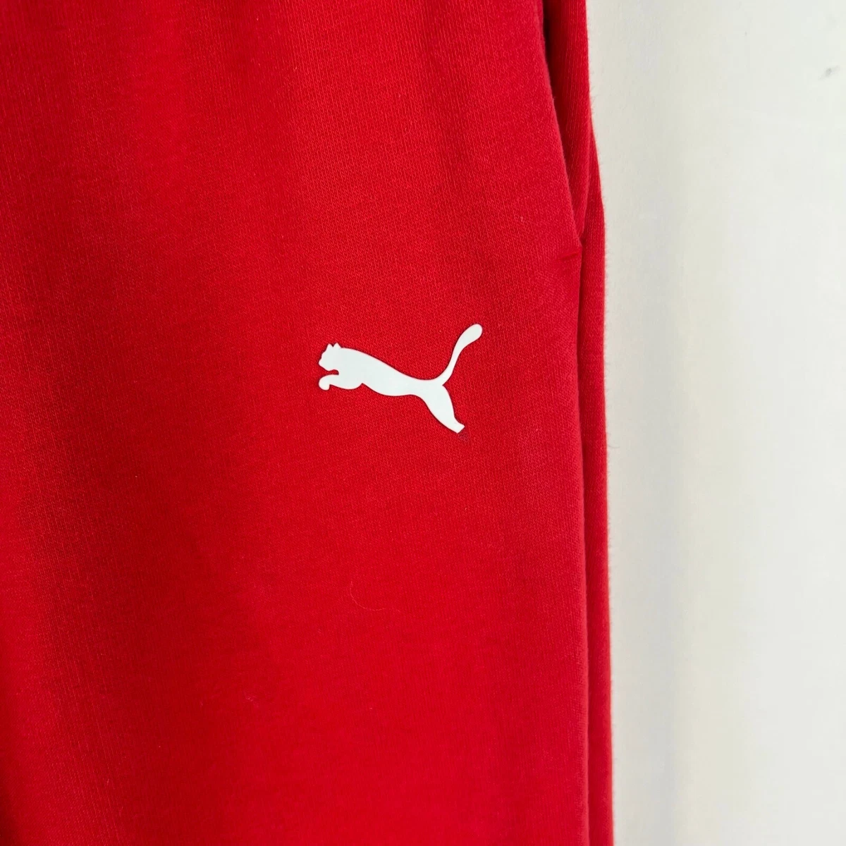 Puma Ferrari Jogging Track Pants Mens Size S Red Pockets Side Hit