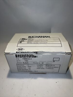 Buchanan TE Connectivity E60677 300V EL818 40026769 P/N 282836-4 QTY: 150 5mm