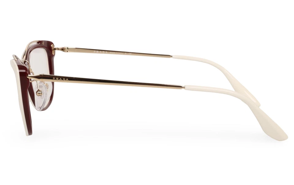 Prada VPR04V 51-18-140 YNC-001 Ivory White/Burgundy Gold Eyeglasses - Image 4 of 4