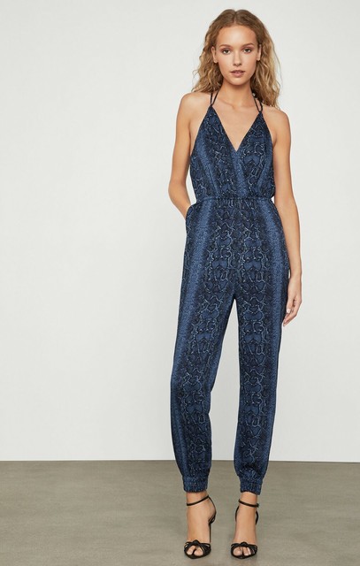 BCBGMAXAZRIA Womens Blue Snake Print 
