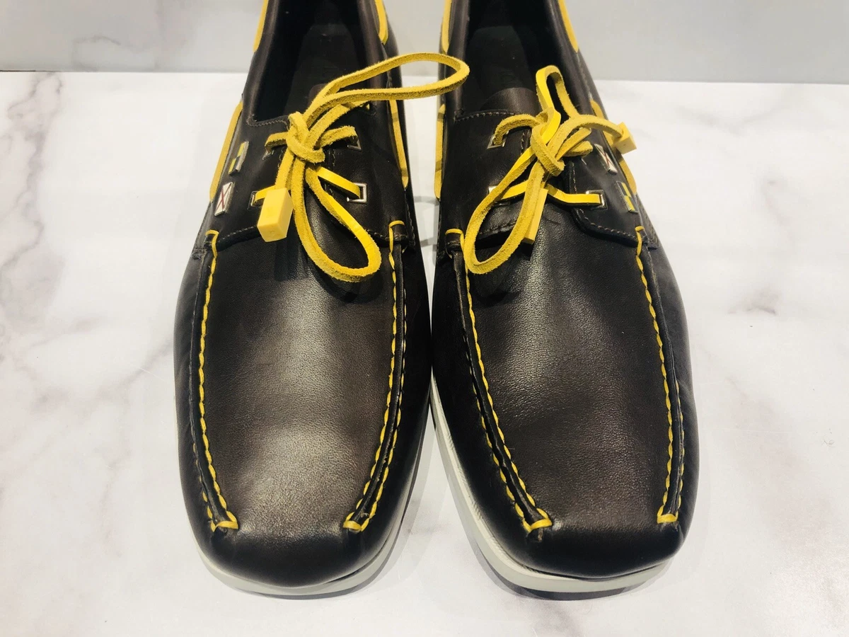 Louis Vuitton LV Cup Collection Brown Yellow Leather Men's Loafers Shoes