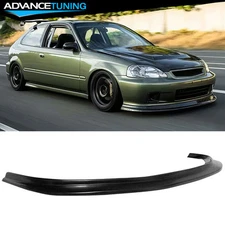 For 99-00 Honda Civic MDA Style PU Front Bumper Lip Underbody Chin Spoiler Black